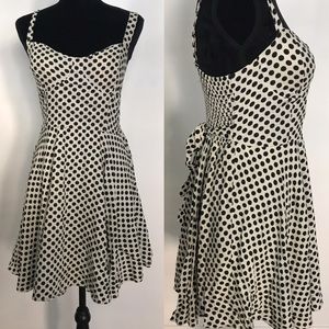 Retro Off White and Black Polka Dot Dress